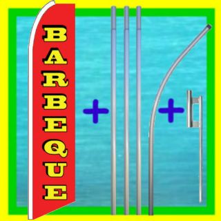 BARBEQUE 15 FLAG KIT w/ Pole, Mount BBQ Advertising Sign Feather 