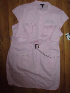 NWT new DEREON by Beyonce Pink shirt style DRESS ~Plus size 2X 