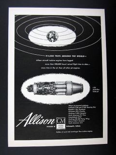 Allison Turbine Engines J 35 Axial flow Turbo jet Engine 1949 Ad 