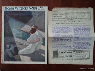 1915 Marconi Ocean Wireless News with Clyde Steamship SS Apache 