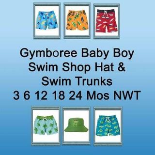 Gymboree Boys Swim Shop Trunks, Hat NWT 3 6 12 18 24 Mos