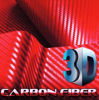 12 x 60 RED CARBON FIBER 3D Professional Grade Wrap Vinyl Film Sheet 