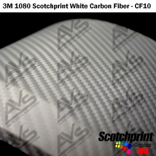   White Carbon Fiber Vinyl Car Wrap Sheet 1ft x1ft (12 x 12