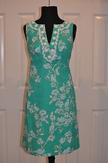 Lilly Pulitzer Womens Adelia Dress in Lagoon Green Birds & The Bees 
