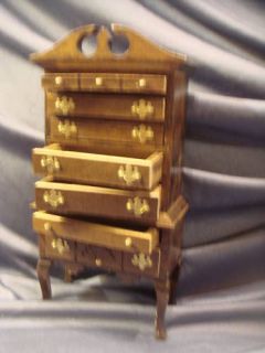 FANCY TALL CHEST OF DRAWERS miniature dolls OPENING