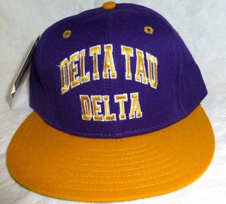 Baseball Cap DELTA TAU DELTA Purple hat and Yellow brim Size 7 1/8