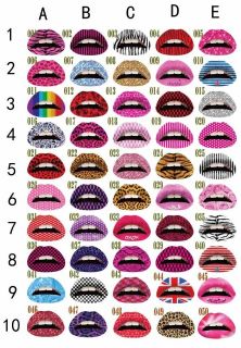   Temporary Lips Tattoos lips sticker transfers 50 DESIGNS available