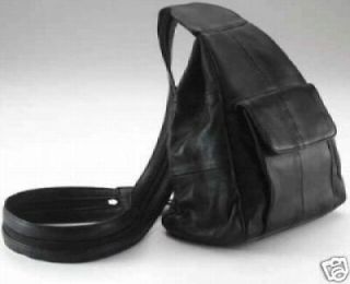 Designer Black Leather Sling Bag/Clubbing Backpack NEW NWT