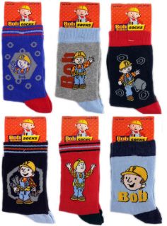 Kids / Boys Bob the Builder Novelty Socks, 6 Designs, 3 Sizes