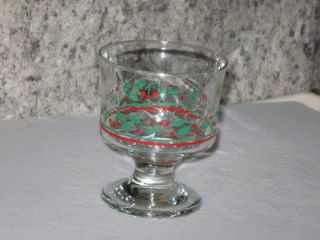 Arbys Christmas Holly Berry Dessert Bowls Glasses Vintage Excellent 