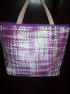 DEUX LUX Woven BAG / Tote Purple / multi  NWT