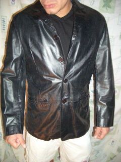 Black Leather jacket, Axeo. Made in Italy. Real Leather ( size M )