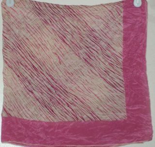 TERRIART Pink, White, Purple Diagonal Stripes SILK Square Scarf 
