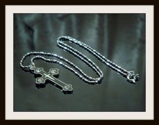   18k White Gold GP Necklace Chain Round Cut Lab Diamond Cross Pendant