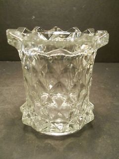   Glass Spooner Diamond Pattern with Diamond Point Top Unknown Spooner
