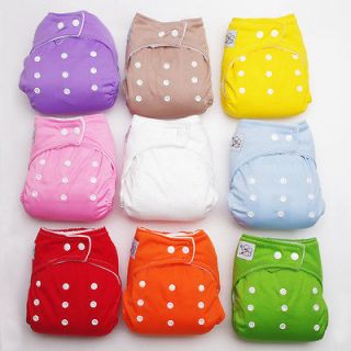PCS Waterproof Baby Diapering Re useable Cloth Diapers Cover With 9 