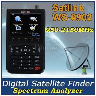 Satlink WS 6902 Meter Digital Satellite Finder LNB Switch Spectrum 