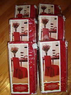 RED EMBROIDERED & BEADED DINING CHAIR COVERS ~ EVERYDAY / CHRISTMAS 