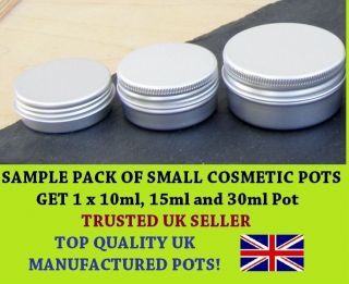 Empty Lip Balm Gloss Candle Tin Small Pot Jar Sample Pack 1 x 10ml 