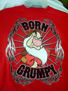 GRUMPY BORN GRUMPY T SHIRT SS  RED & COLORFUL GIFT IDEA NWOT LARGE