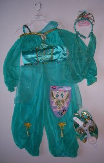 NWT  Aladdin Jasmine Costume M 7 8 Tiara Veil Jewelry 