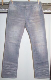   SHORT Unbranded Gray Acid Wash Denim Straight Leg Cotton Blend Jeans