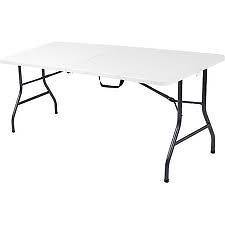 Mainstays 6 Foot Long Center Fold Table, White  