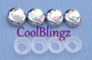 CRYSTAL AB Rhinestone Screw Caps Covers for Diamond Bling License 