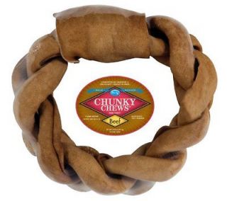 Beef Braided Rawhide Ring for Large Dogs New