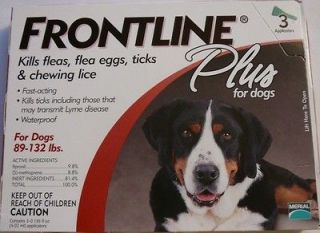 Frontline Plus for Dogs 89 132lbs 3 month Sealed Box US EPA