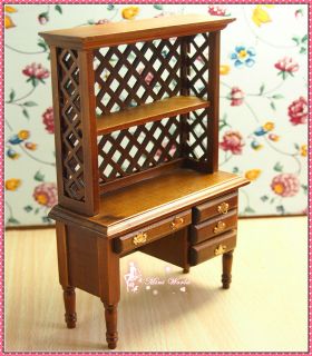 Dollhouse Miniature 112 Furniture Wooden hollowed out Display Cabinet 