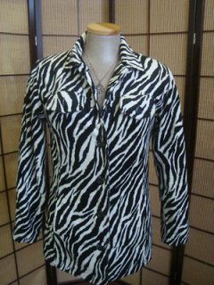   and White Zebra Faux Fur Woman’s Coat Jacket M Dollhouse Outerwear