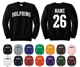 Dolphins Adult Crewneck Sweatshirt Personalized Custom Name & Number
