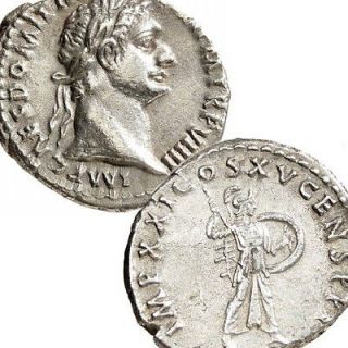 DOMITIAN Roman SILVER Denarius Coin Denarius MINERVA Spear Shield ROME 