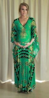 New Donatella Emerald Green Maternity Kaftan Maxi Dress Formal Sizes 