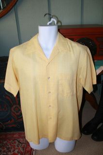 VTG Loop Collar Rockabilly 50s 60s Donegal Plaid Shirt M