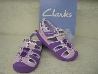 Clarks Girls Beach Fun G Purple Multi Doodles Sandals