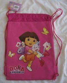 DORA THE Explorer Drawstring Backpack Tote Bag Hot Pink
