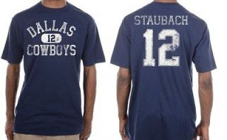 Dallas Cowboys Roger Staubach Vintage Navy Workhorse Jersey T Shirt 