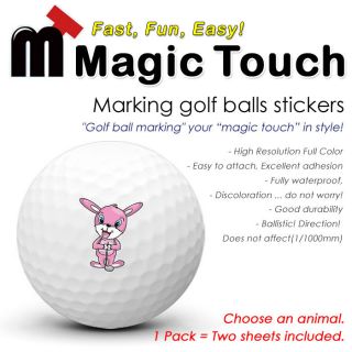 New Marking Golf Balls Animal Stickers Rabbit Easy Magic Touch Free 