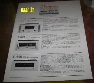 ACCUPHASE A 100 A 50 P 550 C 290 DP 90 T 109 E 406 GERMANY BROCHURE 