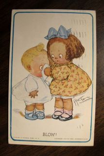 BLOW Artist Signed Grace Wiederseim Kids Postcard 1911