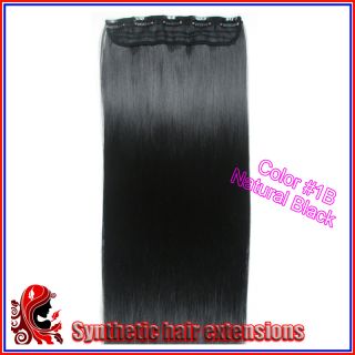 23 kanekalon clip in hair extensions 110g 5 clips on lace weft color 