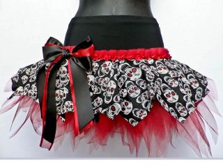 HALLOWEEN SKULL PIRATE TUTU FANCY DRESS UP PARTY COSTUME OUTFIT TUTUS 