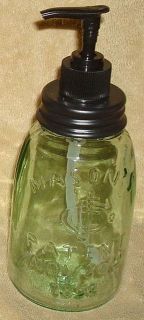   Midget Pint Masons Fruit Canning Jar Soap Lotion Dispenser B