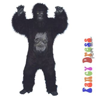 Mens DELUXE REALISTIC GORILLA Fancy Dress Costume One Size fits Most