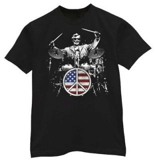 Abraham Lincoln Drumming drums drum kit set USA American flag tshirt 