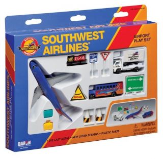 Southwest Airlines airport play set   airplane, signs, delivery truck 