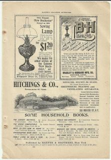   SEWING LAMP~1895 magazine ad~B & H~White Mountain Freezer~SOAPIN​E