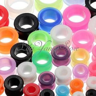   Silicone Double Flare Ear Tunnels Plugs Earlets Body Jewelry Gauges